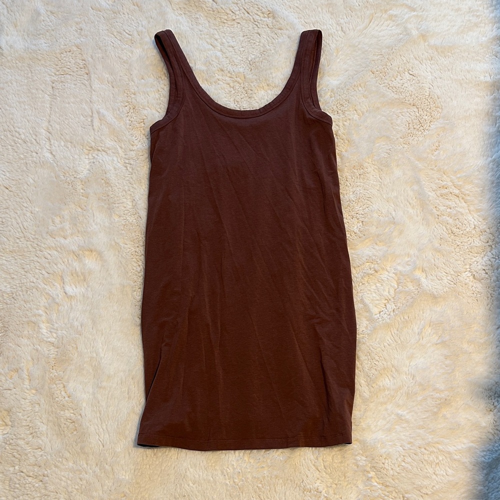 Classic fit cotton blend tank dress ancient copper